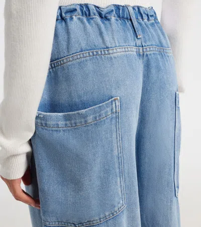 Agolde Shaw Drawstring Wide Leg Jeans In Script In Blue