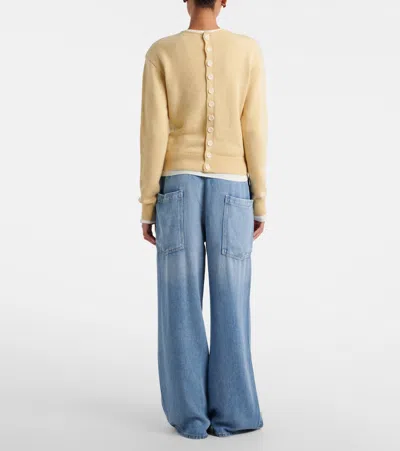 Agolde Shaw Drawstring Wide Leg Jeans In Script In Blue