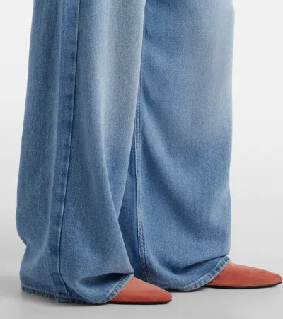 Agolde Shaw Drawstring Wide Leg Jeans In Script In Blue