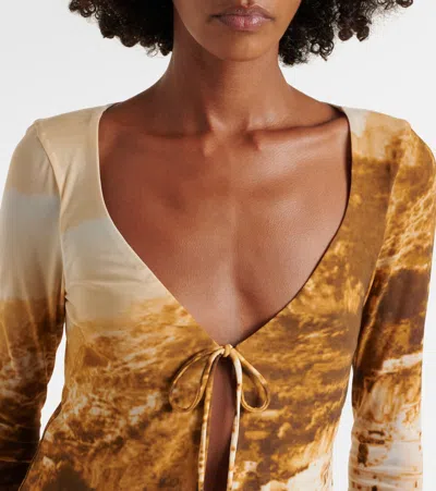 Staud Avani Printed Mesh Top In Multi