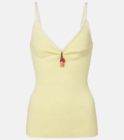 Prada Cotton Bouclé Top In Yellow