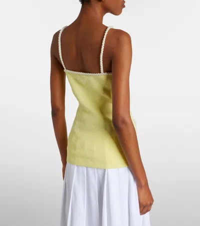 Prada Cotton Bouclé Top In Yellow