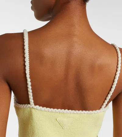 Prada Cotton Bouclé Top In Yellow