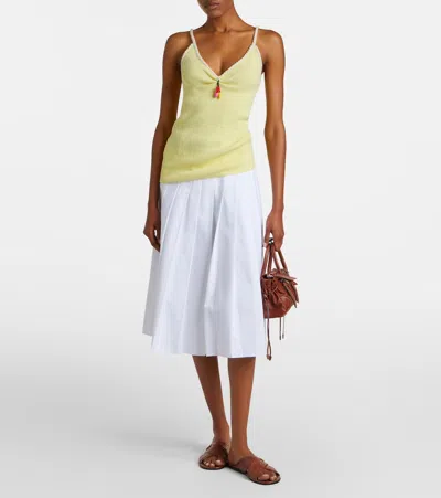 Prada Cotton Bouclé Top In Yellow