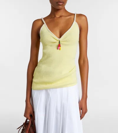 Prada Cotton Bouclé Top In Yellow