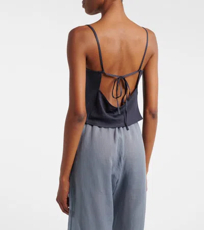 Leset Daniel Square Neck Tank Midnight In Blue
