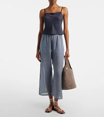 Leset Daniel Square Neck Tank Midnight In Blue