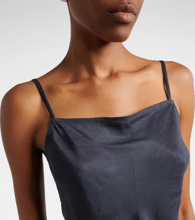 Leset Daniel Square Neck Tank Midnight In Blue