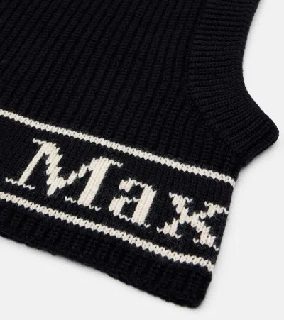 Max Mara Wool Balaclava In Black