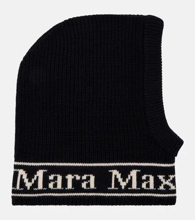 Max Mara Wool Balaclava In Black