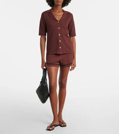 Varley Womens Ironwood Morden Cotton-knit Shorts Xs In Brown
