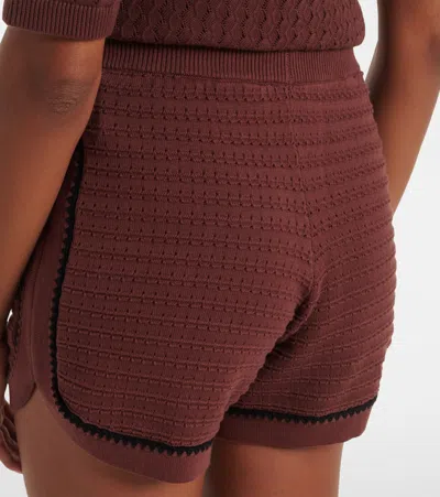 Varley Womens Ironwood Morden Cotton-knit Shorts Xs In Brown