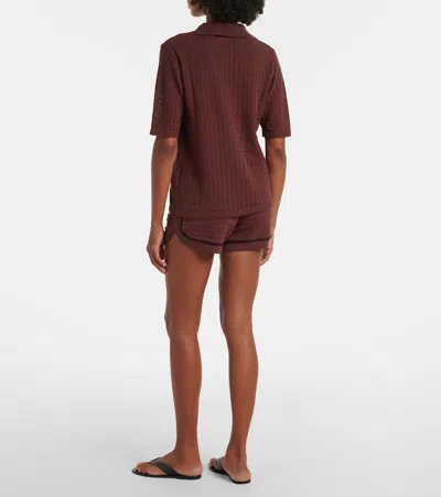 Varley Womens Ironwood Morden Cotton-knit Shorts Xs In Brown