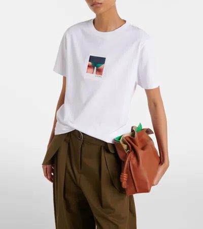 Loewe Printed Cotton T-shirt In White
