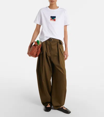 Loewe Printed Cotton T-shirt In White