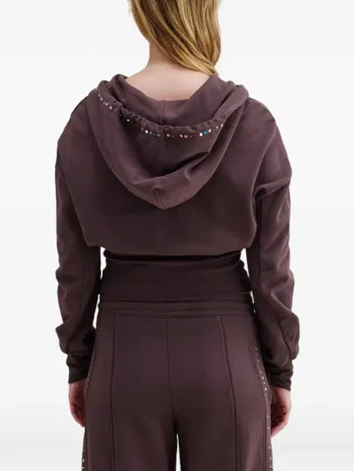 Eckhaus Latta Stud-embellishment Hoodie In Brown