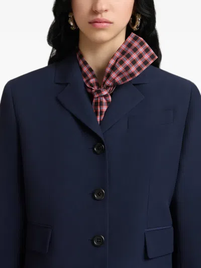 Marni Deep Blue Techno Wool Jacket In Blue