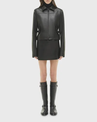 Simkhai Freeman Leather Jacket In Black