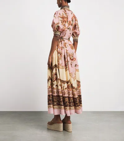 Zimmermann Womens Mauve Jacobean Aster Billow Silk Maxi Dress Xl In Brown
