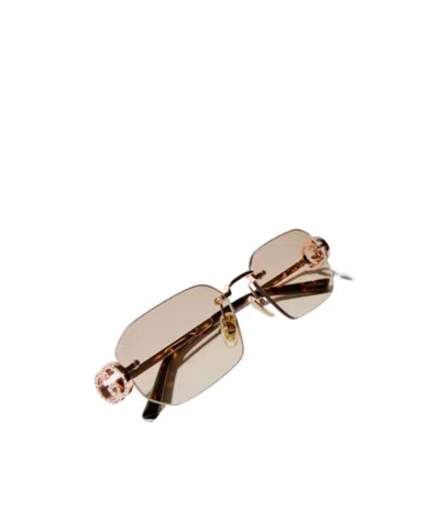 Gucci Rectangular-frame Sunglasses In Pink
