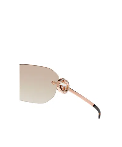 Gucci Rectangular-frame Sunglasses In Pink