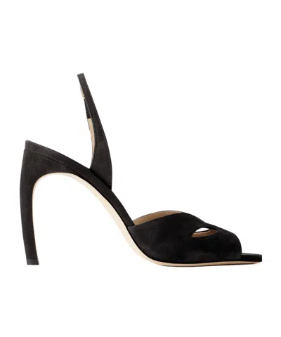 Victoria Beckham Satin Harlow Mask Slingback Heels 100 In Black