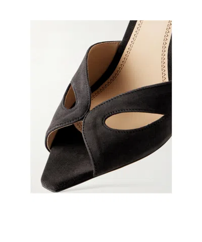 Victoria Beckham Satin Harlow Mask Slingback Heels 100 In Black