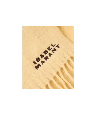 Isabel Marant Firny Fringed Embroidered Alpaca-blend Scarf In Brown