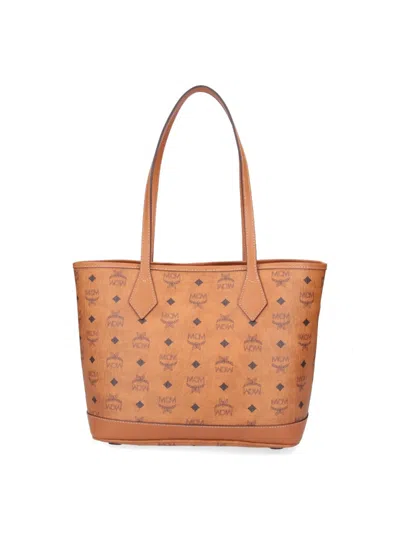 Mcm Liz Double Handle Shoulder Bag In Brown