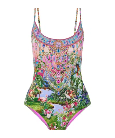Camilla Scoop Neck One Piece With Scoop Back Turkish Delight In Multi