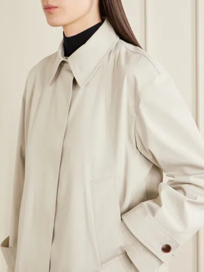 Theory Single Hidden Button Trench Coat In White