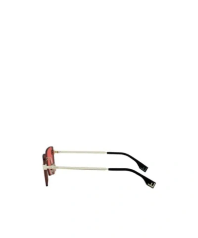 Fendi Sky Rimless Rectangular Sunglasses In Brown