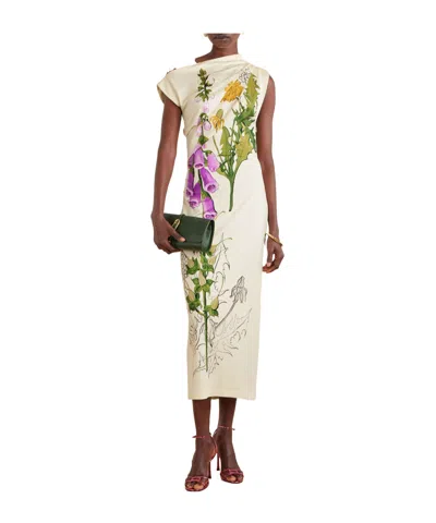 Oscar De La Renta Off-the-shoulder Foxglove Draped Jersey Maxi Dress In Multi