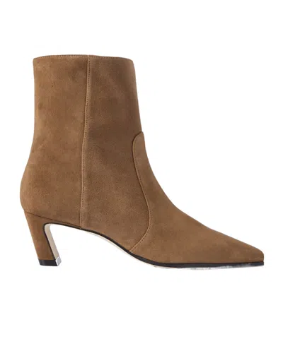 Stuart Weitzman Stassi Suede Ankle Boots In Brown