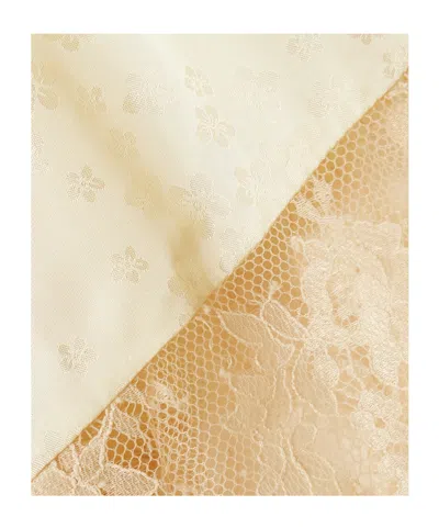 Sea Ethel Lace-trimmed Satin-jacquard Shorts In Neutral