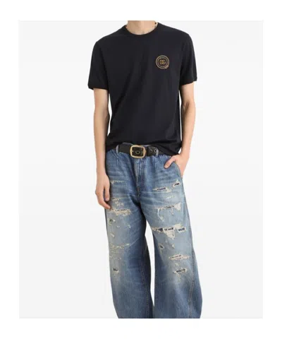 Dolce & Gabbana Cotton T-shirt With Patch In Black