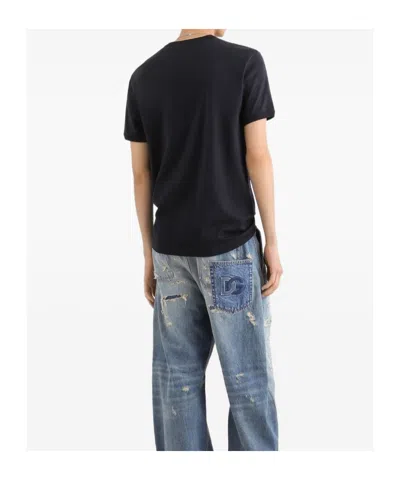 Dolce & Gabbana Cotton T-shirt With Patch In Black