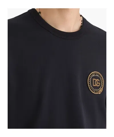Dolce & Gabbana Cotton T-shirt With Patch In Black