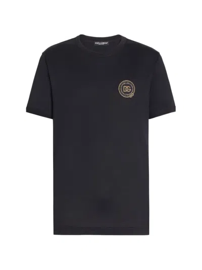 Dolce & Gabbana Cotton T-shirt With Patch In Black