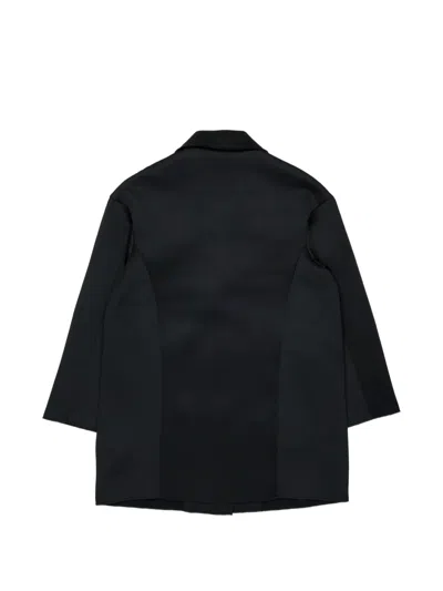 Max & Co 로고 프린트 더블 브레스티드 코트 In Black