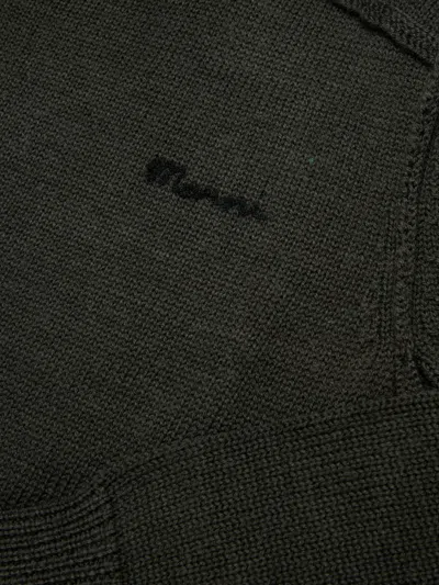 Marni 로고 자수 스웨터 In Black