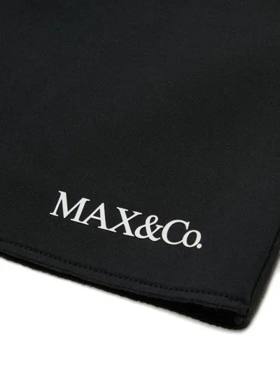 Max & Co 로고 프린트 플리츠 스커트 In Black