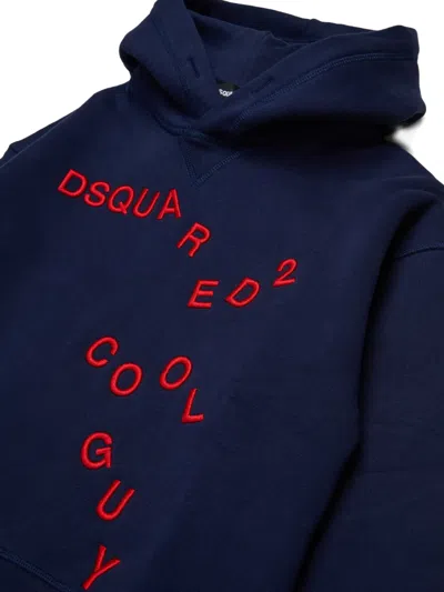 Dsquared2 로고 자수 후디 In Blue