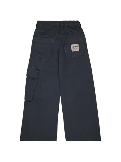 N°21 로고 패치 카고 팬츠 In Blue
