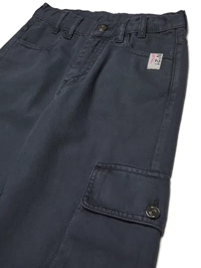 N°21 로고 패치 카고 팬츠 In Blue