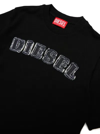 Diesel 로고 패치 반소매 티셔츠 In Black