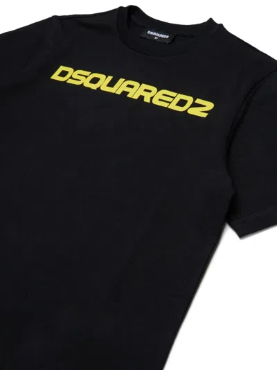 Dsquared2 로고 프린트 루즈 핏 티셔츠 In Black