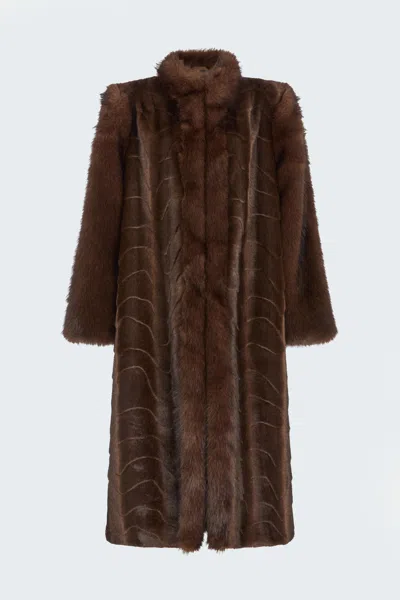 Ducie Betty Fur Coat In Brown