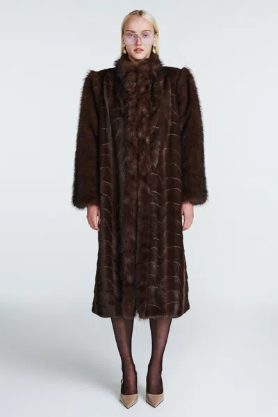 Ducie Betty Fur Coat In Brown