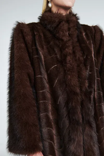 Ducie Betty Fur Coat In Brown